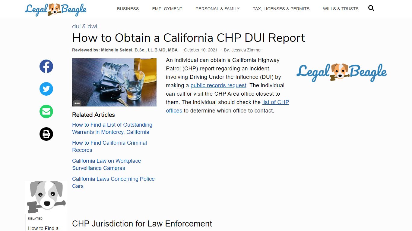 How to Obtain a California CHP DUI Report | Legal Beagle